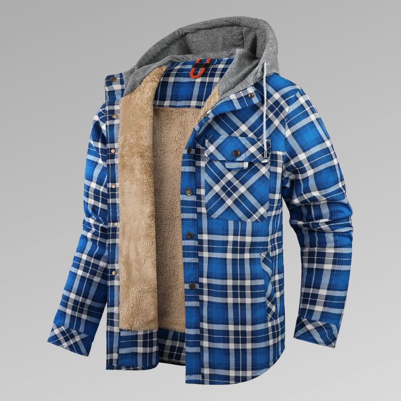 Thumbnail: Nordic Sovereign – Velvet-Thickened Plaid Thermal Parka