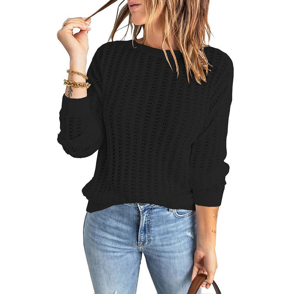Thumbnail: Round Neck Knitted Sweater