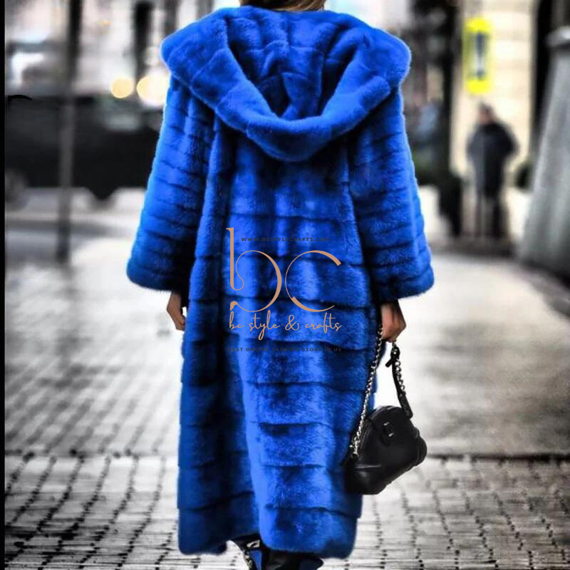 Thumbnail: Faux Fur Hooded Cotton Jacket