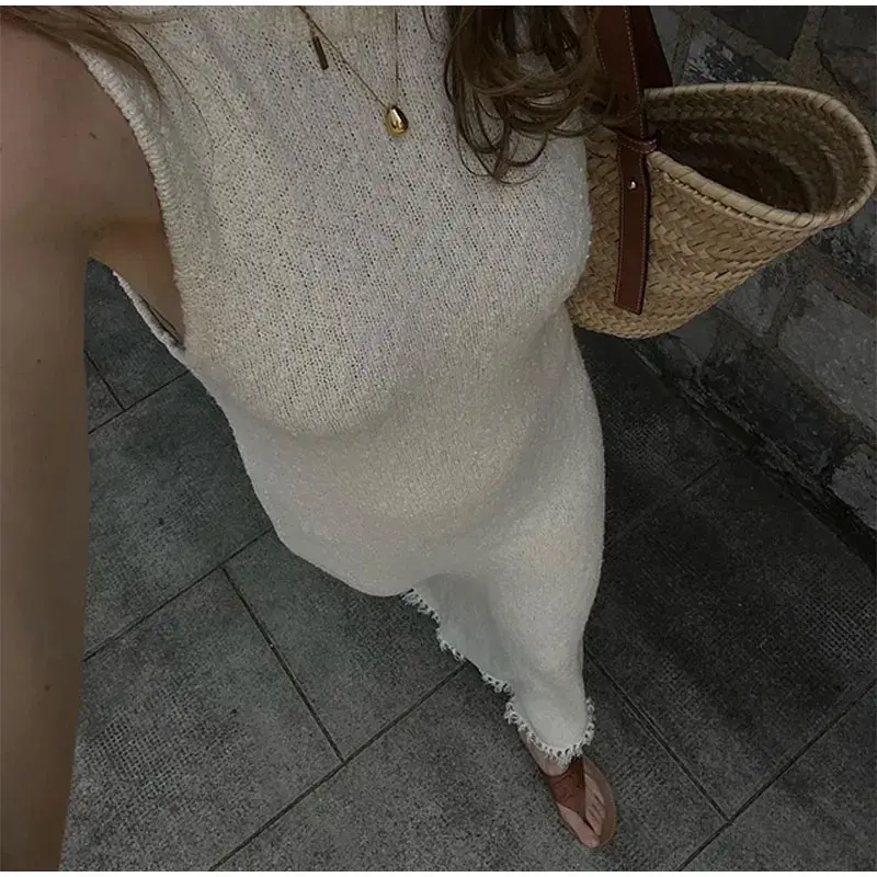 Thumbnail: Tassels Maxi Knitted Dress