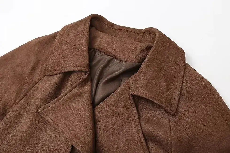 Thumbnail: AuraVault – Double-Breasted Vintage Suede Coat