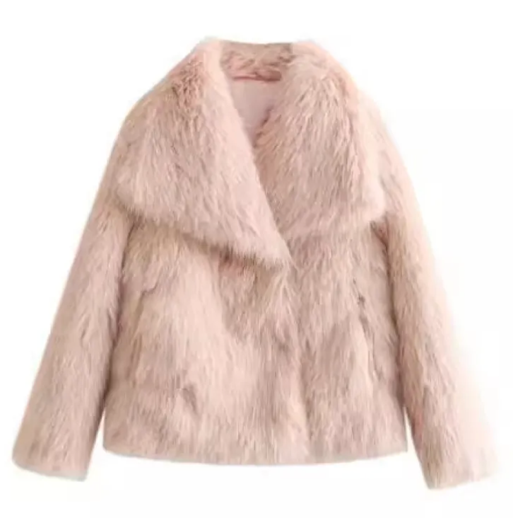 Thumbnail: The Alpine Sovereign – Winter Plush Lapel Structural Faux Fur Coat