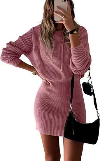 Thumbnail: Knitted Hooded Cotton Dress