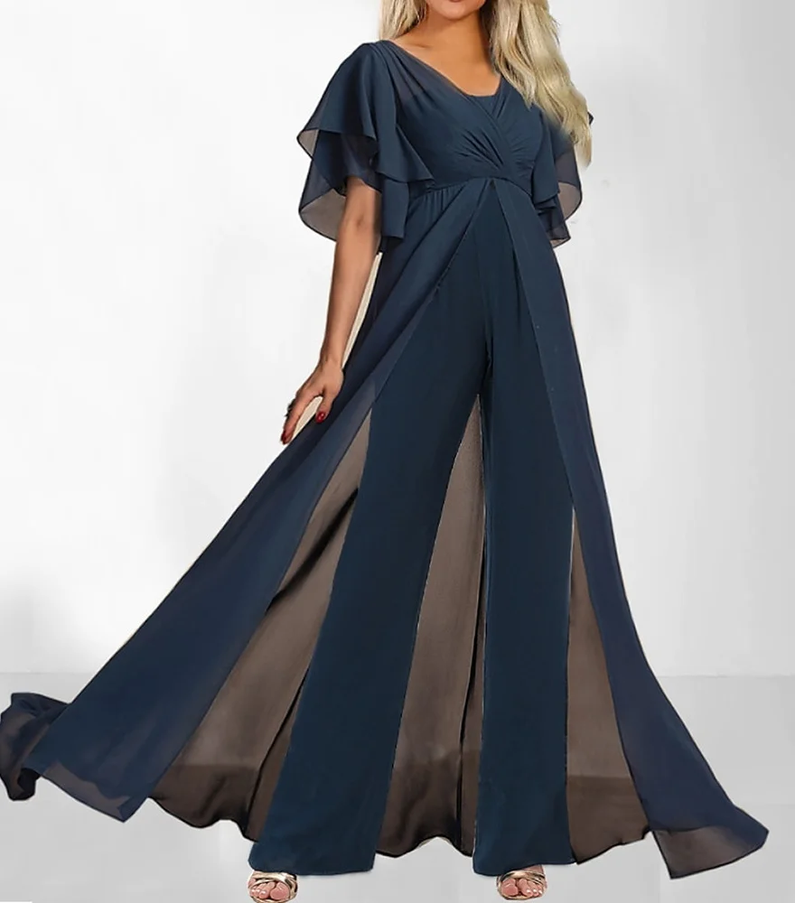Navy Blue Office Fashion Jumpsuit - Stylish Jumpsuit in Navy Blue, Perfect for Office Wear and a Fashionable Look
