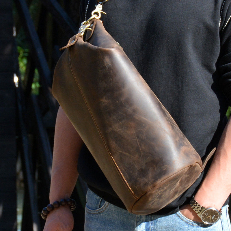 Thumbnail: HeritageBucket – Genuine Retro Vintage Leather Chest Bag