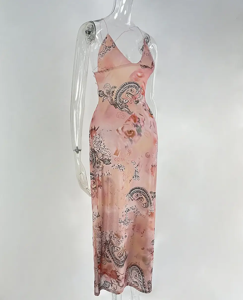 Thumbnail: Butterfly Halter Backless Dress