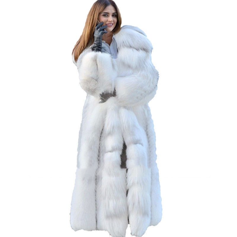 Thumbnail: L’Aube Élysée – Long White Fur Coat