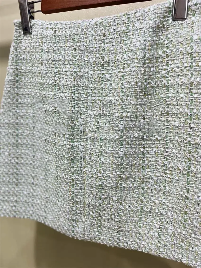 Thumbnail: TweedÉlégance – Artisan High-Rise Statuesque Cotton Skirt