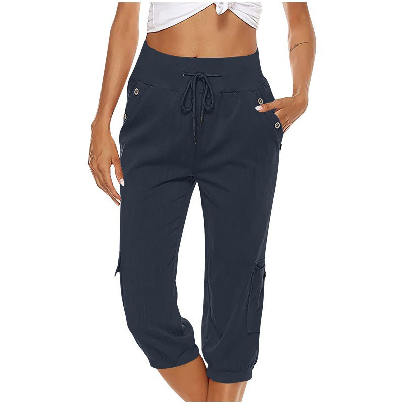 Thumbnail: Artisan Terra – Retro Cotton Linen Cargo Capris