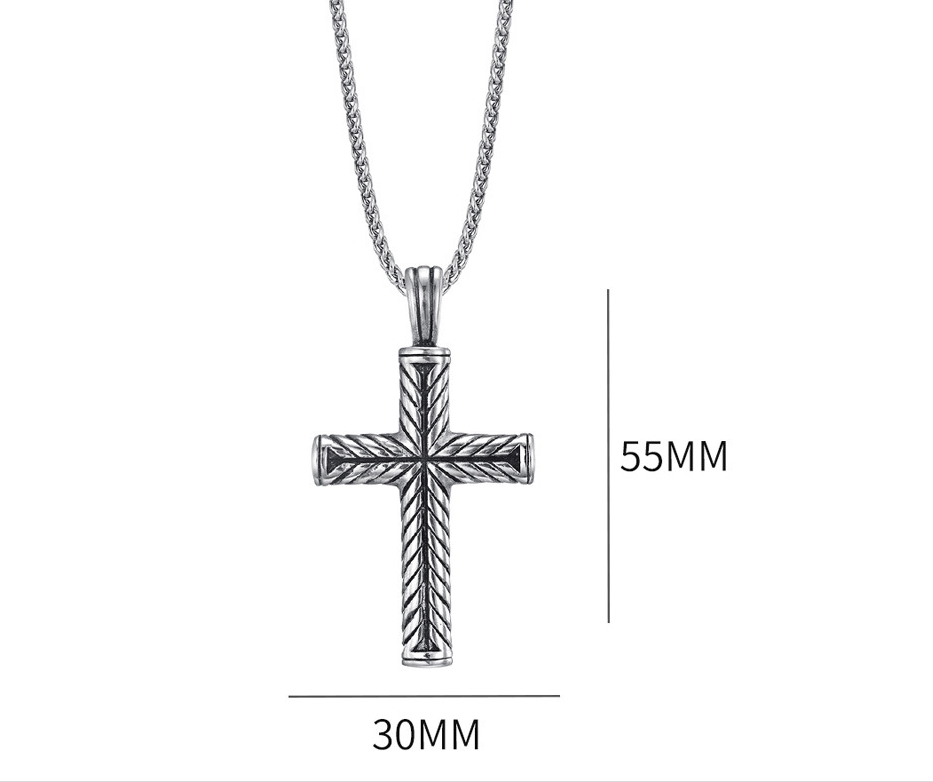 Thumbnail: Stainless Steel Cross Pendant Necklace for Men