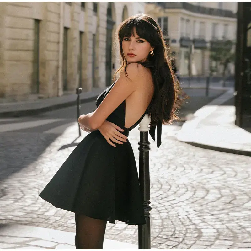 Thumbnail: Halter Neck Sleeveless Cocktail Dress