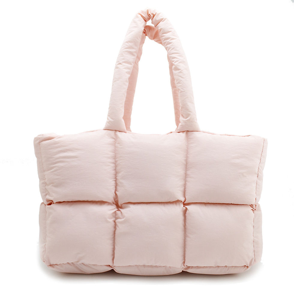 Thumbnail: Cloud-Quilt Cotton Puffer Tote