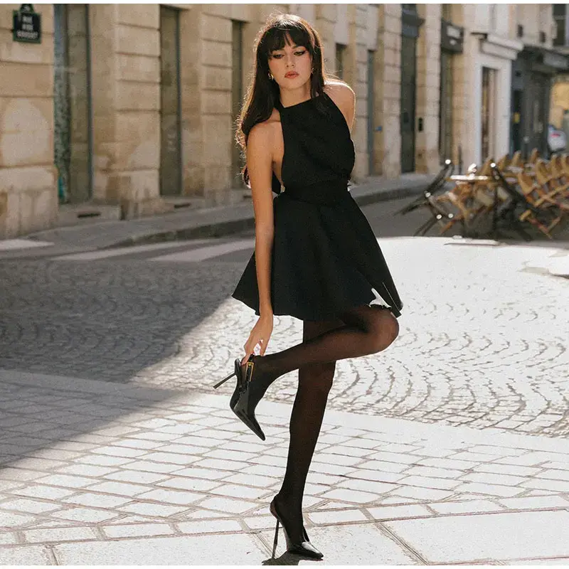 Thumbnail: Halter Neck Sleeveless Cocktail Dress