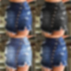 AzureEdge – Distressed Asymmetric Performance Denim Skirt