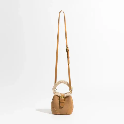Thumbnail: AuraMousse – Retro Plush PU Leather Handbag