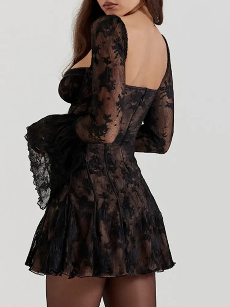 Thumbnail: Square Collar Lace Dress