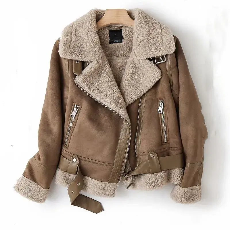 Thumbnail: La Motocyclette d'Hiver – Winter Lapel Suede Lamb Wool Jacket