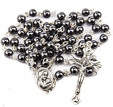 Thumbnail: Black Gallstone Cross Necklace