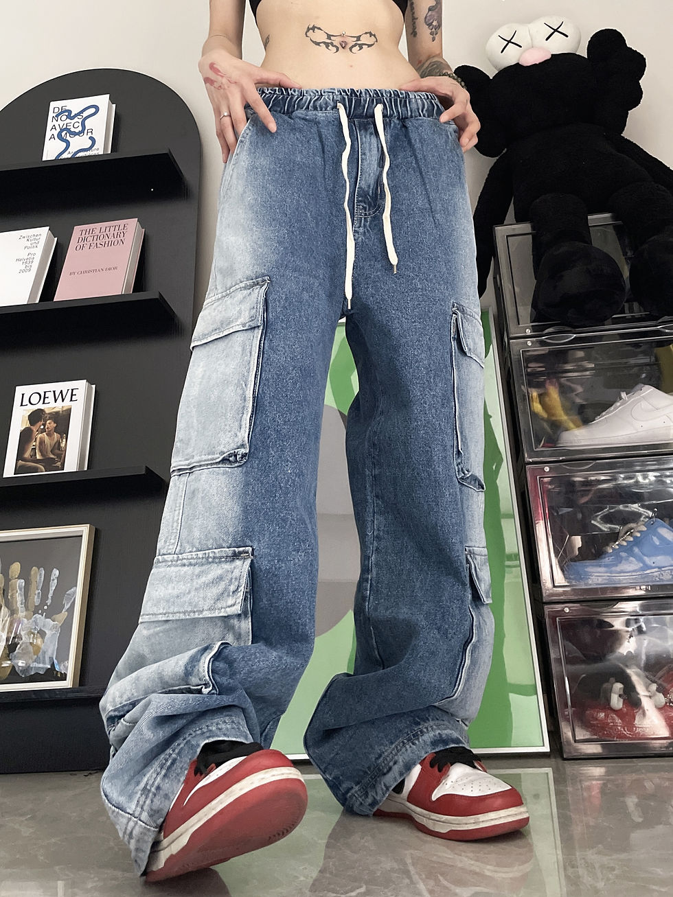 Thumbnail: VintageUtility – Artisan High-Rise Statuesque Multi-Pocket Denims