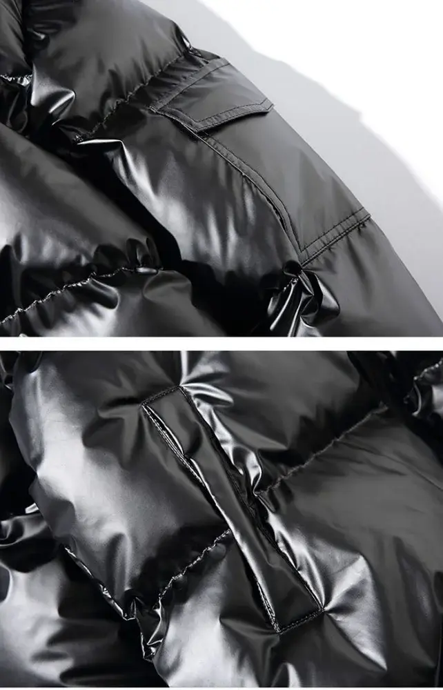 Thumbnail: Monolith Kinetic – Hooded Metallic Pocket Quilted Puffer Coat