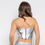 Thumbnail: Silver Leather Shaper Push Up Bra Bodysuit Top