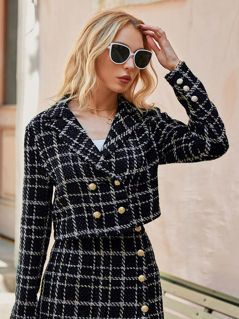 Thumbnail: Tailored Double-Breasted Blazer & High-Waist Mini
