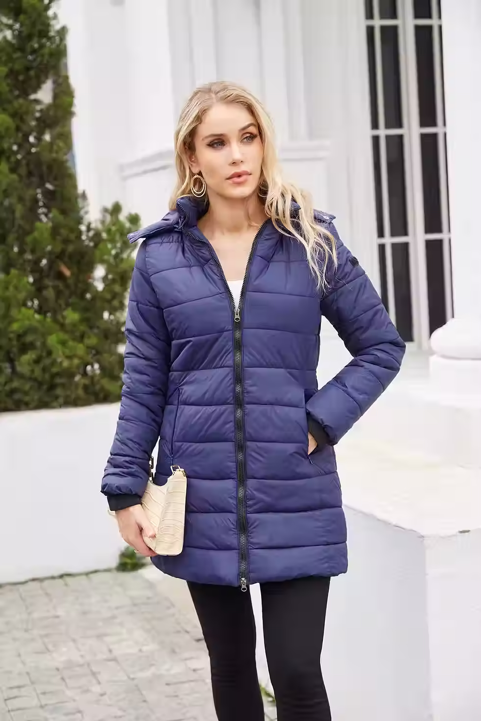 Thumbnail: AuraGuard – Slim Fit Hooded Quilted Parka