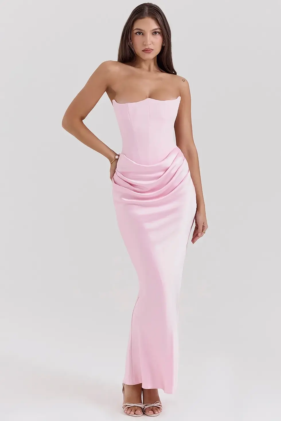 Thumbnail: La Maya Royale – Slim Tube Top Corset Maxi Dress