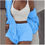Thumbnail: Winter Home Wear Pajamas Set  Soft Warm Long Sleeve Navel Vest Shorts Set