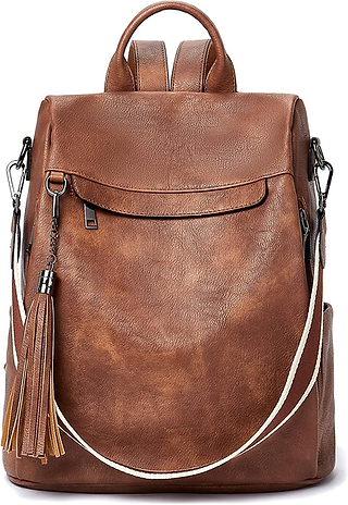 Explore in Style: Men's PU Leather Travel Backpack with Anti-Theft Design & Tassel