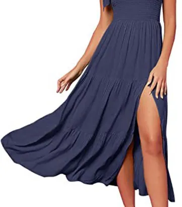 Chic one-shoulder pleated dress with layered hem and split detail for timeless elegance in your wardrobe.