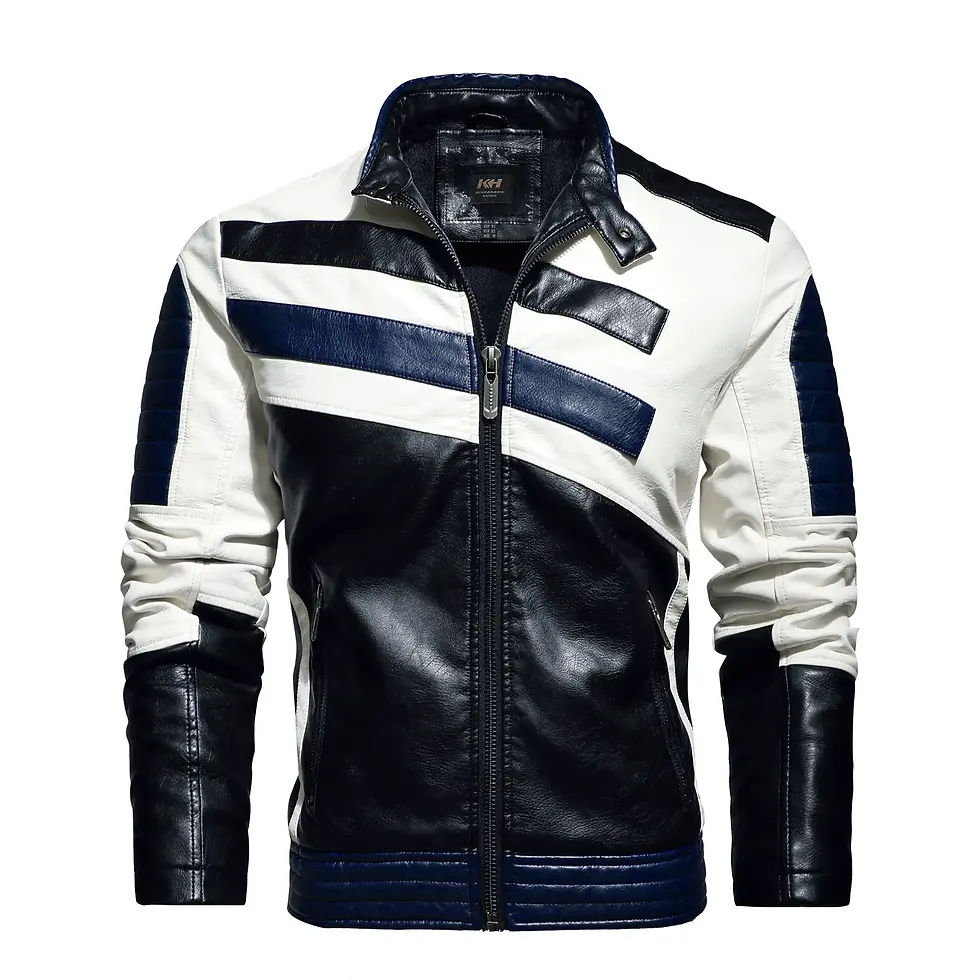 Men’s Vintage Fleece-Lined Biker Leather Jacket