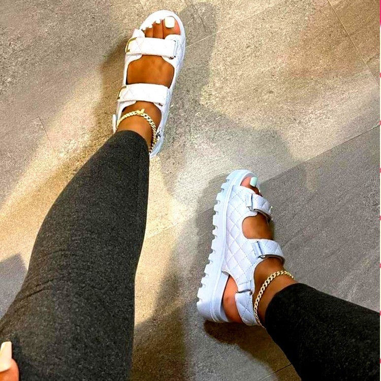 Thumbnail: The Coastal Confidant – Plus Size Classic Velcro Beach Sandals