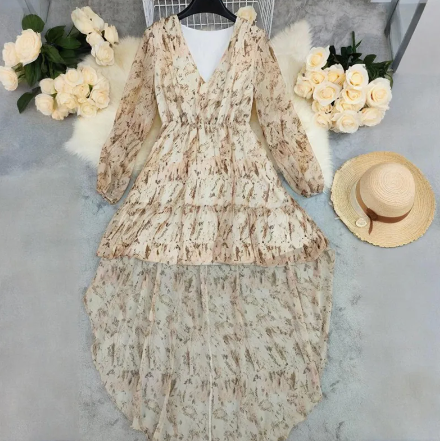 Thumbnail: AuraBoho – Deep V-Neck Floral Performance Maxi