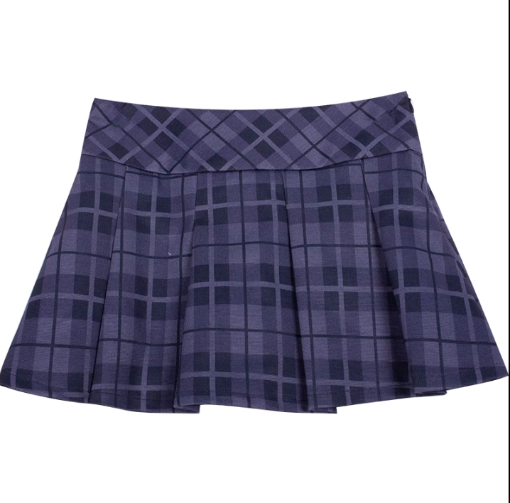 Thumbnail: The Riviera Sovereign – Lavender Elegance Check Pleated Skirt