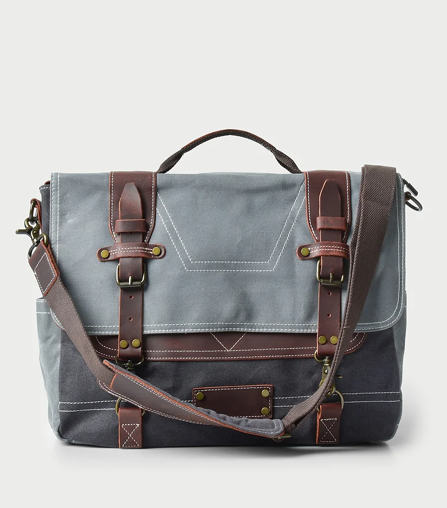 Vintage Oil Wax Canvas Leather Bag - A stylish and durable bag made from high-quality canvas and leather, perfect for carrying all your essentials in style.