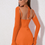Thumbnail: Solid Colour Backless Halter Mesh Mini Dress