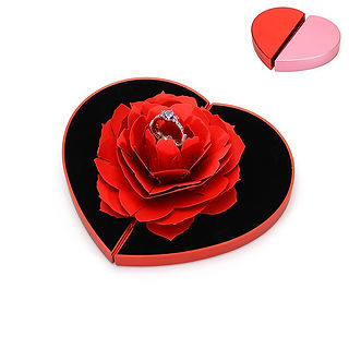 Love Heart-shaped Rose Ring Box – Perfect Valentine's Day Gift Box for Your Special Moment