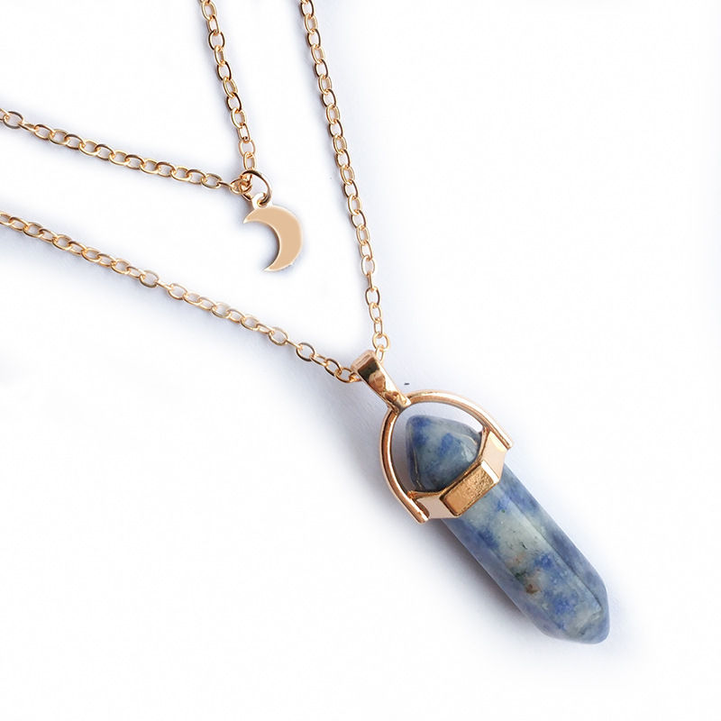 Thumbnail: Hexagonal Column Pendant Necklace