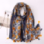Floral Elegance Cotton and Linen Scarf
