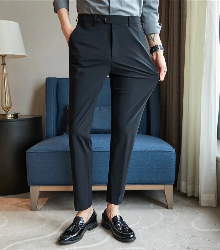 Breathable Cotton Men's Ankle Pants for All-Day Comfort