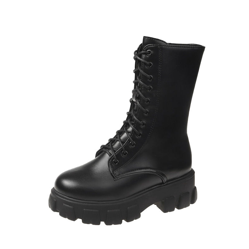 Thumbnail: The Urban Unity – Thickened Platform Side-Zipper Boots