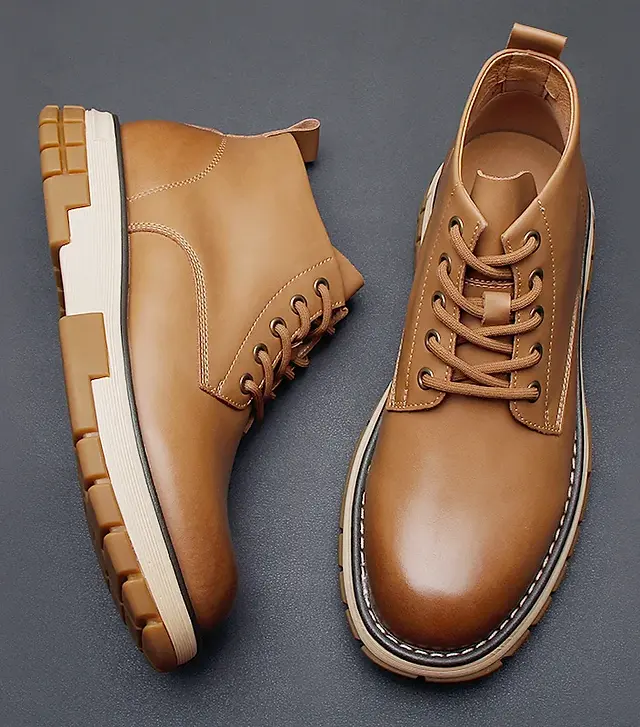 Comfortable Men's Leather Ankle Boots - Perfect for Casual Wear