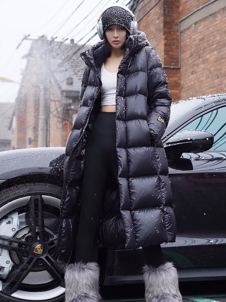 Long Hooded Duck Down Winter Coat