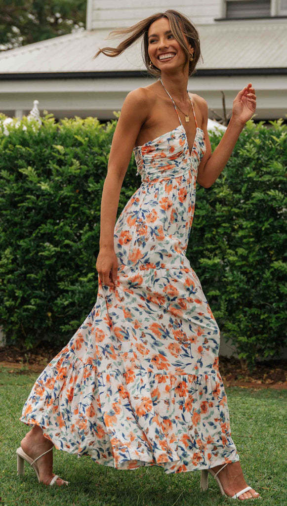 Thumbnail: Chiffon V-Neck Sleeveless Summer Dress