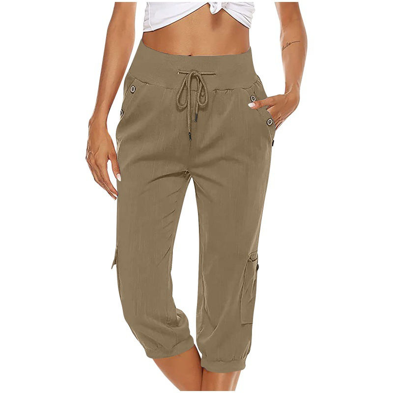 Thumbnail: Artisan Terra – Retro Cotton Linen Cargo Capris