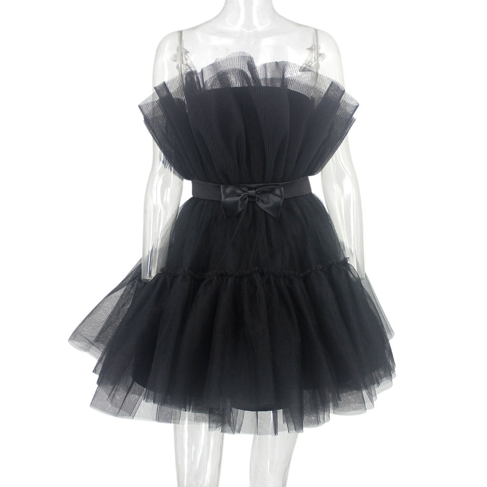 Thumbnail: Backless Mesh Tulle Dress