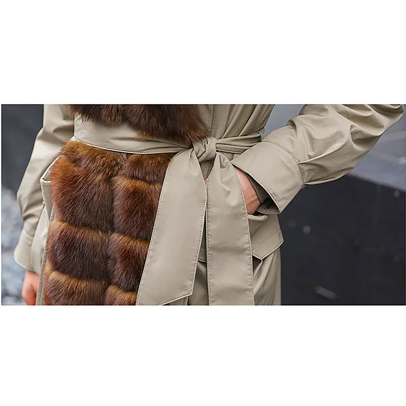 Thumbnail: La Grande Classique – Trenchcoat with Detachable Rex Rabbit Collar