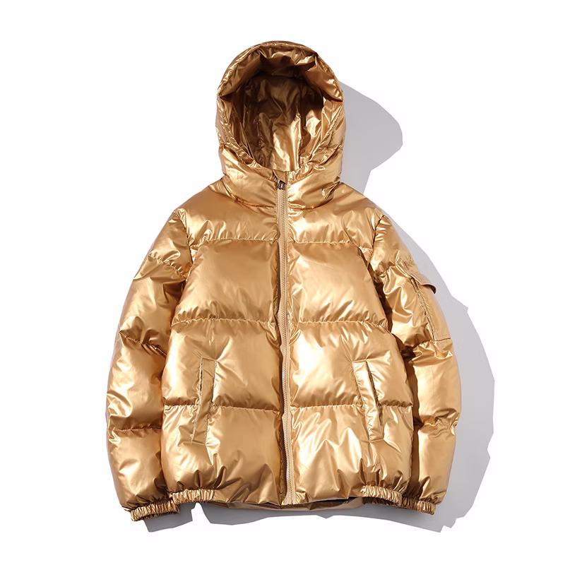 Monolith Kinetic – Hooded Metallic Pocket Quilted Puffer Coat