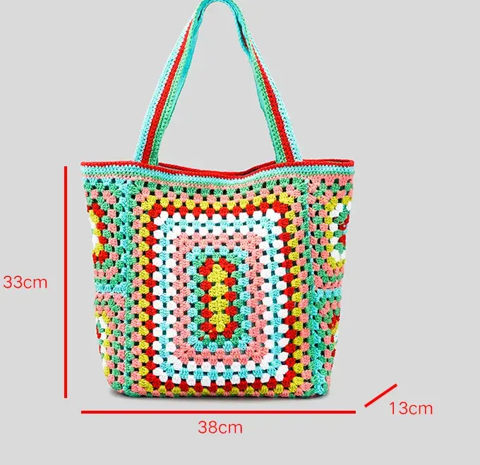 Thumbnail: Boho-Chic Woven Geometric Underarm Bag